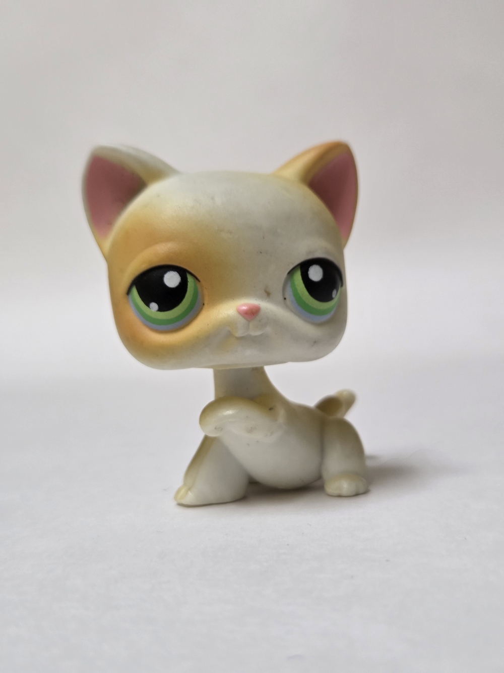 Littlest Pet Shop #73 Shorthair white & yellow Cat Authentic Hasbro LPS